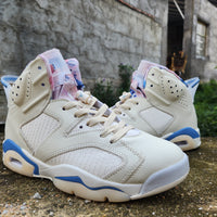 High Top Sneakers, White Blue Colorway, Lace Up Design, Casual Gift for Sneaker Fans