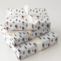 Outdoor Backpacking Santa Gift Wrap, Hiking Santa Christmas Wrapping Paper, Trekking Santa Wrapping Paper, Winter Adventure Holiday Paper