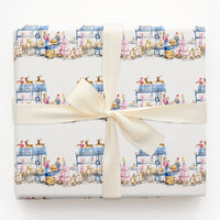 North Pole Elves Gift Wrap, Santa Workshop Wrapping Paper, Reindeer Watercolor Wrapping Paper, Whimsical Kids Christmas Wrapping Paper