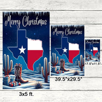 Lone Star Holiday Yard Flag, Texas Merry Christmas Y'all Garden Flag, Double Sided Winter Lawn Flag, Southern Decor Present