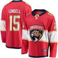 Florida Panthers Anton Lundell Red Home Breakaway Player Jersey