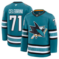 San Jose Sharks Macklin Celebrini Teal Home Premium Jersey