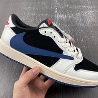 Low Top Sneakers, Blue White Black Colorway, Reverse Hook Design, Lace Up Design, Casual Gift for Sneaker Fans