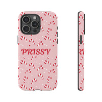 Personalized Name Christmas Phone Case, Pink Candy Cane Phone Case for iPhone, Festive Holiday Tough Phone Cover, Xmas Present for Her