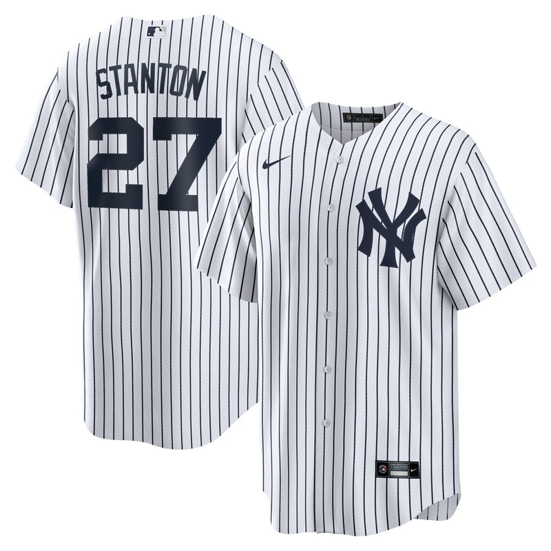 New York Yankees Giancarlo Stanton White Home Replica Player Name Jersey