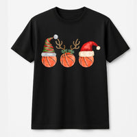 Santa Hat Reindeer Basketball Shirt, Basketball Christmas T-Shirt, Holiday Graphic Tee, Christmas Basketball Player Tee, Sports Fan Present