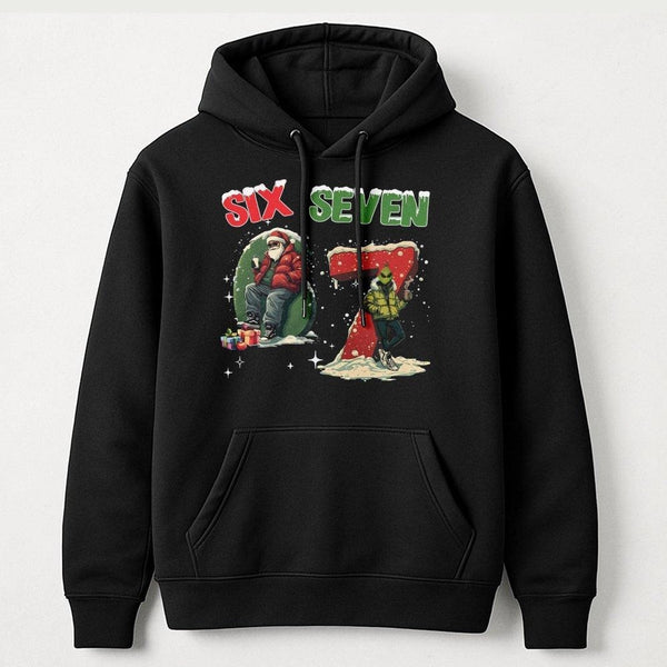 Humorous Santa Alien Christmas Sweatshirt, 67 Christmas Meme Hoodie, 67 Meme Holiday Pullover, Retro Christmas Alien Sweater,