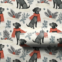 Black Labrador Winter Scarf Gift Wrap, Black Lab Wrapping Paper, Dog Lover Christmas Wrapping Paper, Holiday Puppy Wrapping Paper Roll