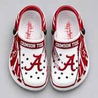 ALA Script Crimson - White and Red Statement Clogs
