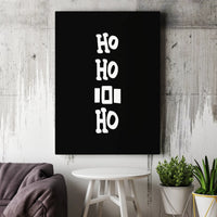 Minimalist Holiday Canvas Print, Ho Ho Ho Christmas Canvas Wall Art, Modern Typography Xmas Canvas, Festive Winter Wall Decor, Holiday Present