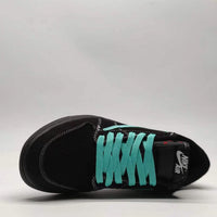 Low Top Sneakers, Black Teal Colorway, Reverse Hook Design, Lace Up Design, Casual Gift for Sneaker Fans