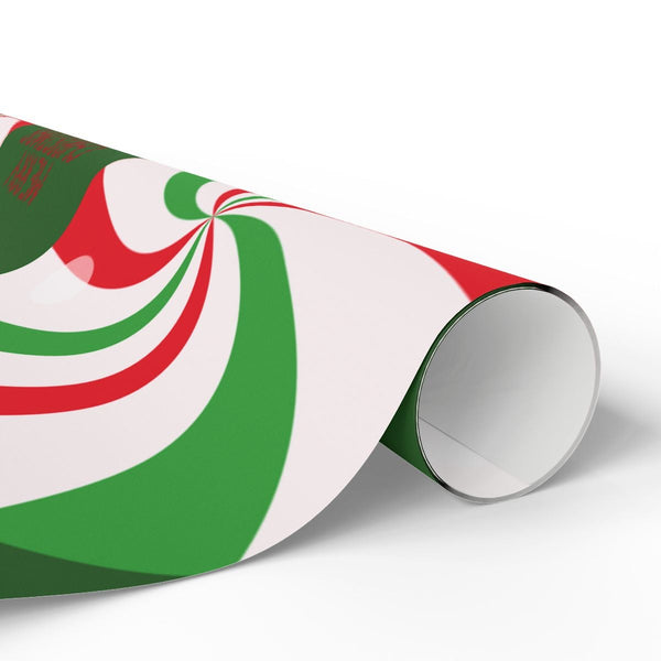 Candy Cane Holiday Gift Wrap, Peppermint Swirl Christmas Wrapping Paper, Festive Xmas Wrapping Paper Roll, Sweet Holiday Pres