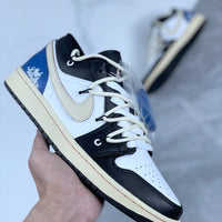 Low Top Sneakers, Blue Black Colorway, Lace Up Design, Casual Gift for Sneaker Fans