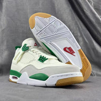 Sneakers, White Green Colorway, Lace Up Design, Casual Gift for Sneaker Fans