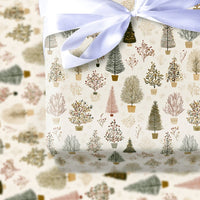 Modern Rustic Pine Gift Wrap, Potted Christmas Tree Wrapping Paper, Minimalist Holiday Gift Wrapping Paper, Festive Winter Paper Roll