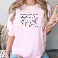 Humorous Christmas Lights Graphic Tee, Jingle Some of the Way Shirt, Sarcastic Holiday T-Shirt, Tired Mom Christmas Tee, Adorable Winter Present