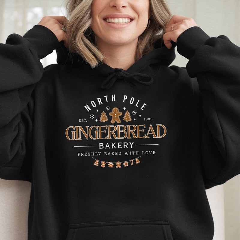 Adorable Cookie Baking Graphic Hooded Sweatshirt, Gingerbread Bakery Christmas Hoodie, Comfy Holiday Sweets Pullover, Xmas Baker Present for Her