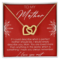 CZ Linked Heart Pendant, To My Mother Interlocking Hearts Necklace, Sentimental Mom Heart Necklace, Christmas Birthday Present for Mother