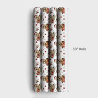 Santa Hat Sea Otter Gift Wrap, Christmas Otter Wrapping Paper, Adorable Animal Holiday Wrapping Paper, Watercolor Winter Present Gift Wrap