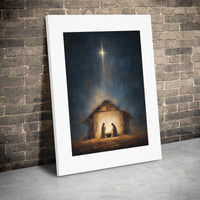 Star of Bethlehem Wall Art, Nativity Scene Canvas Wall Art, Religious Christian Canvas Print, Holy Night Wall Decor, Christmas Canvas Present