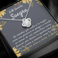 Spanish Nuera Jewelry Present, Love Knot Necklace for Mother in Law, 14k White Gold Knot Pendant Necklace, Birthday Christmas Present for Suegra