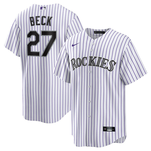 Colorado Rockies Jordan Beck White Home Replica Jersey