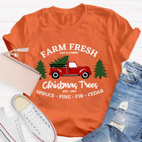 Vintage Botanical Holiday Graphic Tee, Farm Fresh Christmas Tree Teacher T-Shirt, Winter Christmas Shirt, Teacher Present