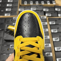 High Top Sneakers, Black Yellow Colorway, Lace Up Design, Casual Gift for Sneaker Fans