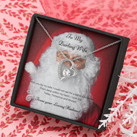 14K White Gold Finish Heart Necklace, Forever Love Heart Necklace, Romantic Wife Pendant Necklace, Christmas Present for Wife from Husband