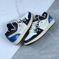 Low Top Sneakers, Blue Black Colorway, Lace Up Design, Casual Gift for Sneaker Fans