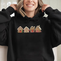 Adorable Holiday Village Hoodie, Gingerbread House Christmas Hoodie, Festive Gingerbread Winter Hoodie, Comfy Xmas Pullover Sweatshirt Present