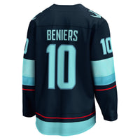 Seattle Kraken Matty Beniers Deep Sea Blue Premier Breakaway Player Jersey