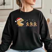 Gaming Cookie Xmas Crewneck, Retro Gamer Gingerbread Man Sweatshirt, Humorous Video Game Christmas Sweater, Gamer Holiday Present