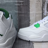 Sneakers, White Green Colorway, Lace Up Design, Casual Gift for Sneaker Fans