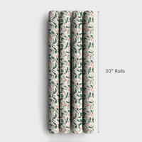 Traditional Christmas Gift Wrap, Watercolor Holly Berries Wrapping Paper, Botanical Winter Holiday Wrapping Paper, Festive Gift Wrap Roll