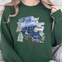 Believe Locomotive Sweatshirt, Christmas Train Sweatshirt, Holiday Movie Graphic Sweatshirt, Comfy Winter Pullover, Christmas Present for Family