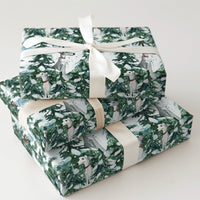 Snowy Forest Dog Gift Wrap, Watercolor Greyhound Wrapping Paper, Sighthound Winter Christmas Gift Wrapping Paper, Holiday Present Wrap Roll
