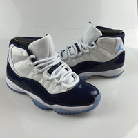 Sneakers, White Navy Colorway, Lace Up Design, Casual Gift for Sneaker Fans