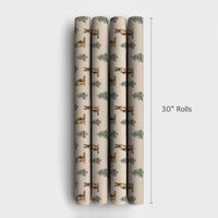 Festive Dog Holiday Gift Wrap, German Shepherd Christmas Wrapping Paper, Christmas Tree Puppy Wrapping Paper, Pet Lover Gift Wrap Roll
