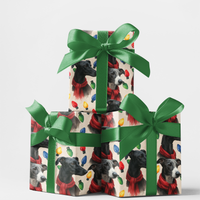 Watercolor Dog Gift Wrap, Greyhound Christmas Wrapping Paper, Holiday Dog Wrapping Paper, Festive Winter Gift Wrap