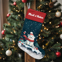 Adorable Winter Holiday Stocking, Polar Bear Christmas Stocking, Comfy Christmas Stocking, Nordic Animal Fireplace Mantel Decor, Family Present
