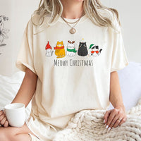 Adorable Festive Cat Holiday Shirt, Meowy Christmas T-Shirt, Humorous Cat Lover Christmas Shirt, Xmas Kitten Graphic Tee, Comfy Holiday Present