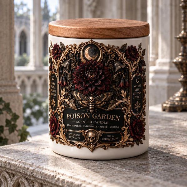 The Poison Garden - Gothic Botanical Label Scented Candle - main
