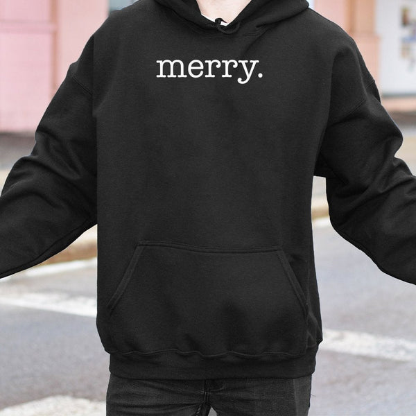 Minimalist Holiday Typography Hoodie, Merry Christmas Hoodie, Adorable Festive Graphic Sweatshirt, Comfy Xmas Pullover, Winte