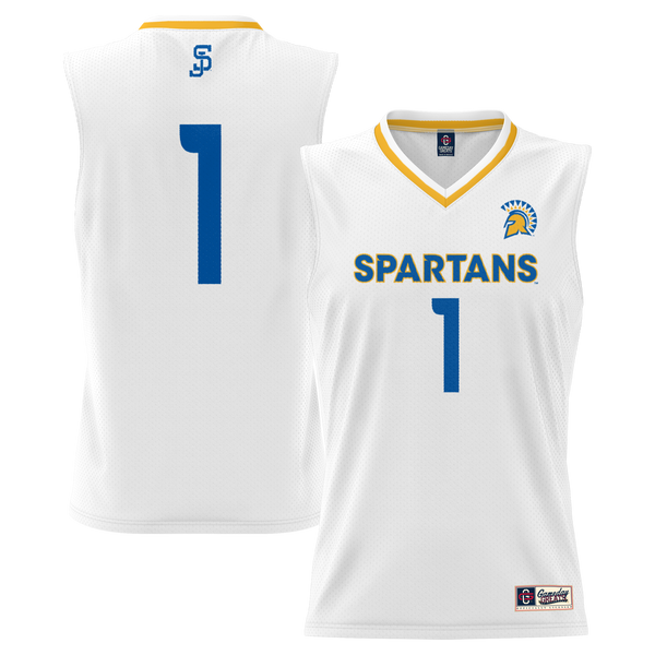 #1 San Jose State Spartans Lightweight Basketball Jersey - White