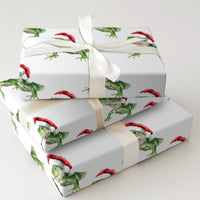 Santa Hat Lizard Gift Wrap, Iguana Christmas Wrapping Paper, Watercolor Reptile Wrapping Paper, Humorous Animal Holiday Wrapping Paper