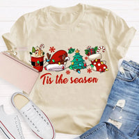 Festive Holiday Graphic Tee, Christmas Tree Santa Hat T-Shirt, Adorable Merry Christmas Winter Shirt, Family Holiday Apparel for Men Women