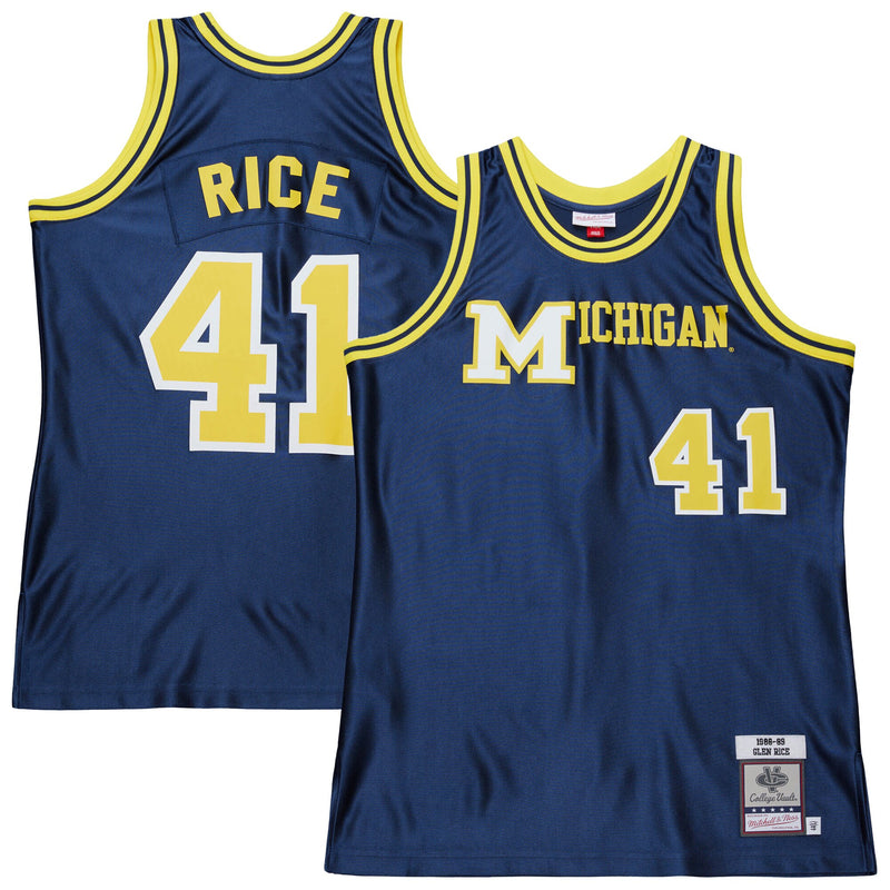 Glen Rice Navy Michigan Wolverines 1988/89 Authentic Jersey