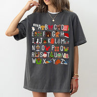 Adorable Holiday ABC Shirt, Christmas Alphabet T-Shirt, School Teacher Christmas Shirt, Festive Educator Graphic Tee, Xmas Holiday Apparel