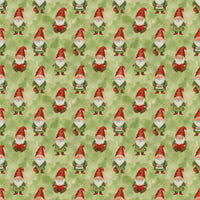 Festive Green Holiday Gift Wrap, Christmas Gnomes Wrapping Paper, Winter Gnome Present Wrapping Paper
